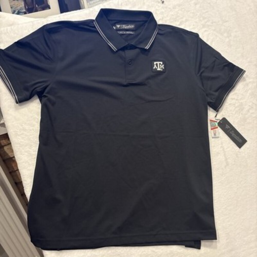 Fanatics Signature Polo Shirt, Black With Texas A&M Embroidered Logo XL